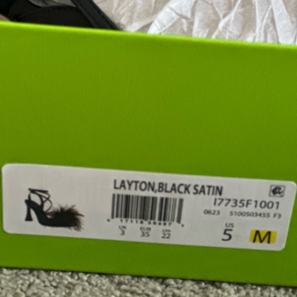 Sam Edelman Layton black satin feather heels with original box - Picture 4 of 6